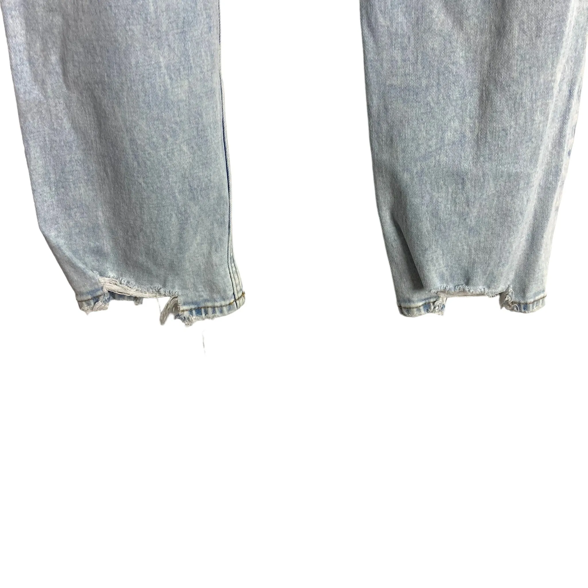 Abercrombie & Fitch Light Wash Distressed Curve Love Ultra High Rise Ankle Straight Jeans- Size 28/6 (Inseam 26”)