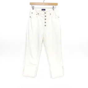 Abercrombie & Fitch White Ultra High Rise Straight Jeans NWT- Size 28 Short (Inseam 23" cuffed as pictured")