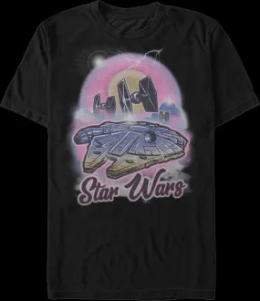 Airbrush Millennium Falcon Star Wars T-Shirt