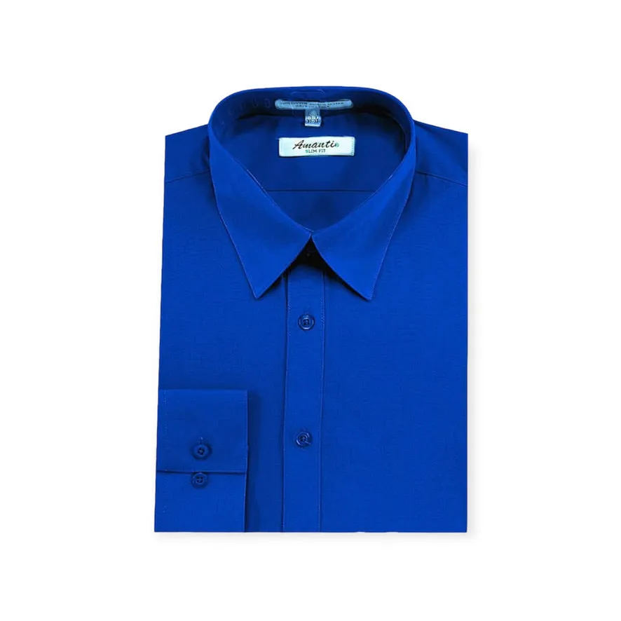 AMANTI: Slim Dress Shirt Royal