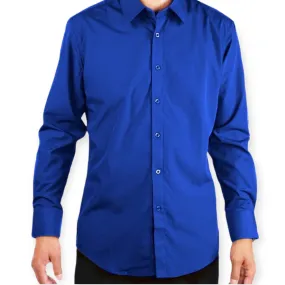 AMANTI: Slim Dress Shirt Royal