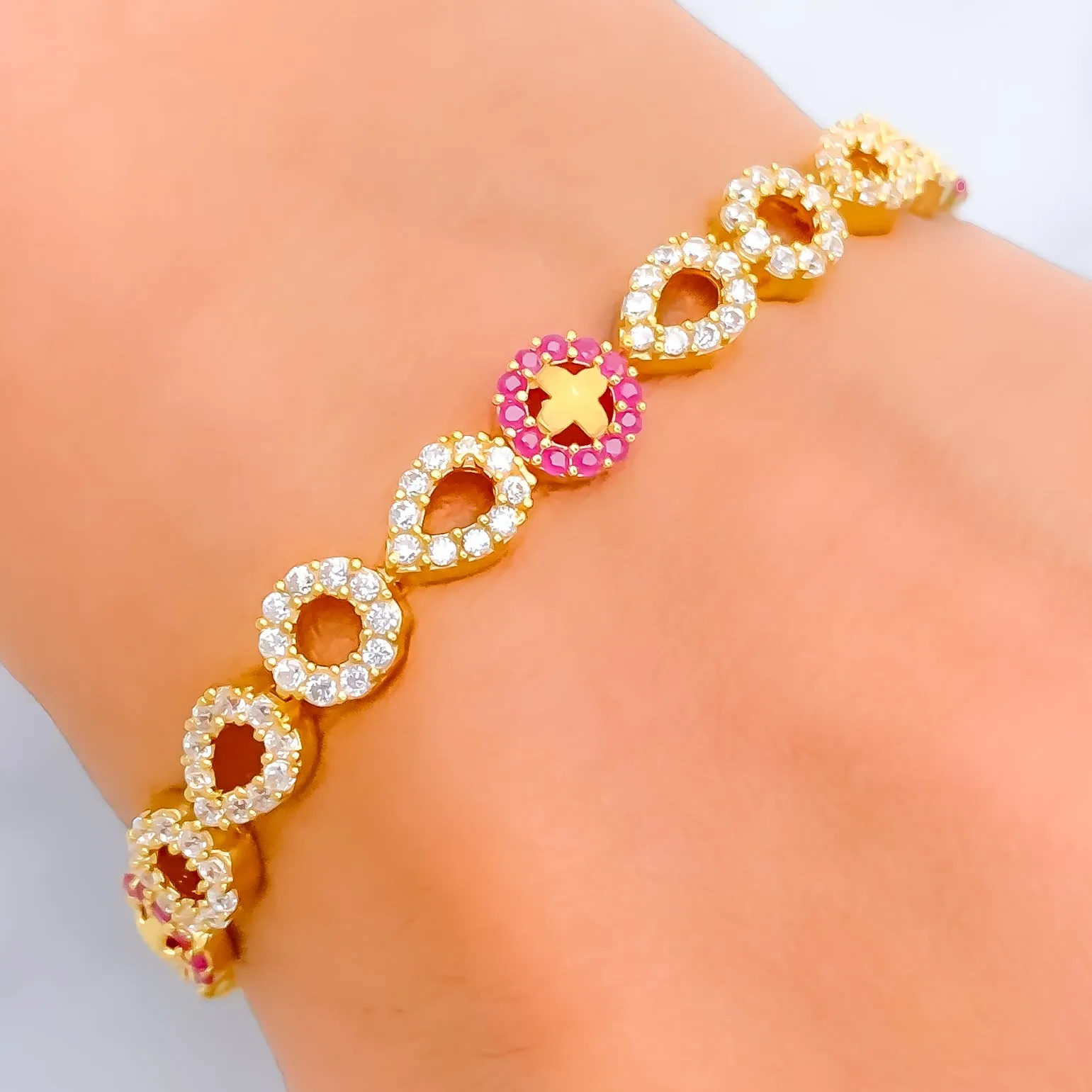 Attractive Dressy 22k Gold CZ Bracelet