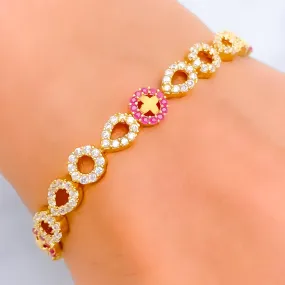 Attractive Dressy 22k Gold CZ Bracelet