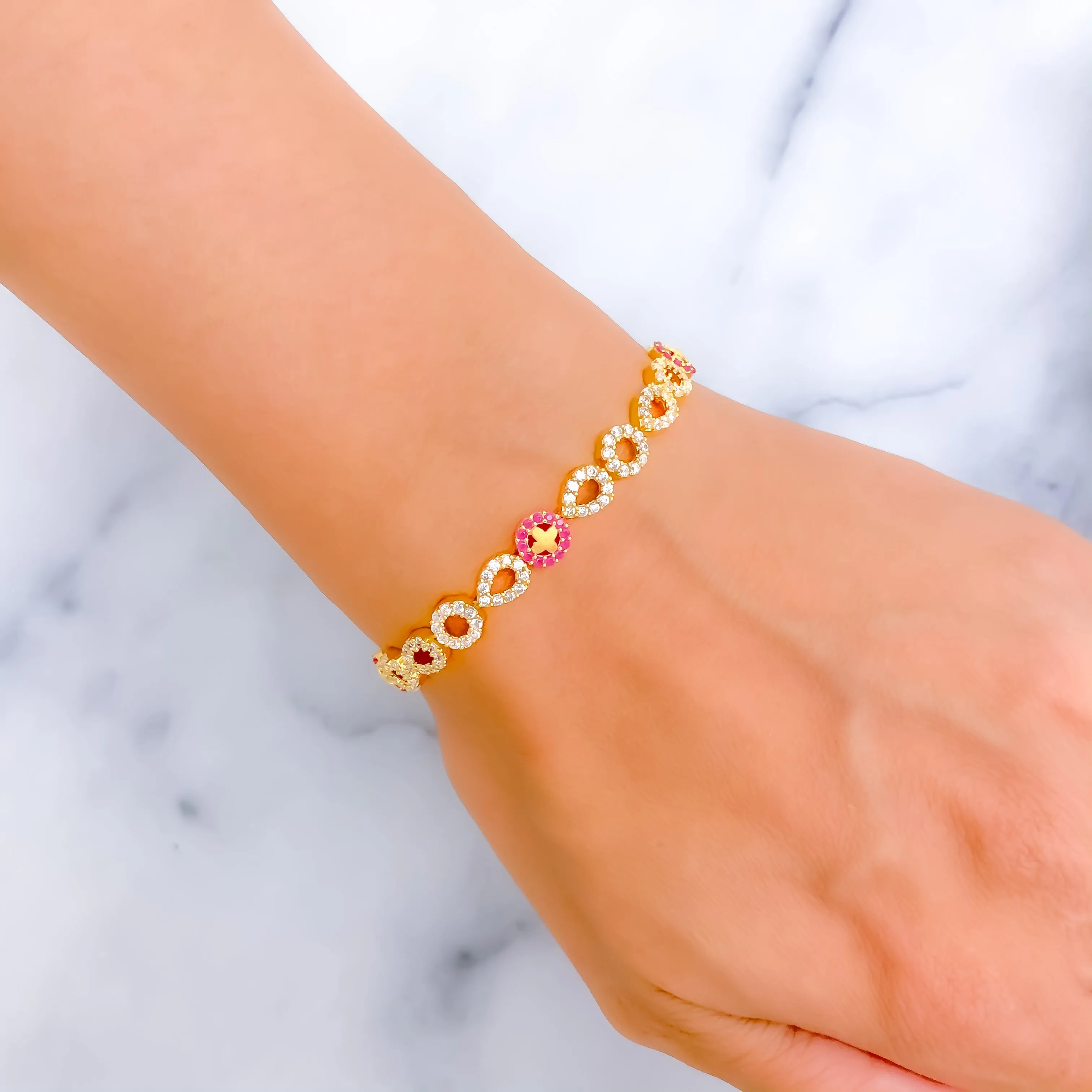 Attractive Dressy 22k Gold CZ Bracelet