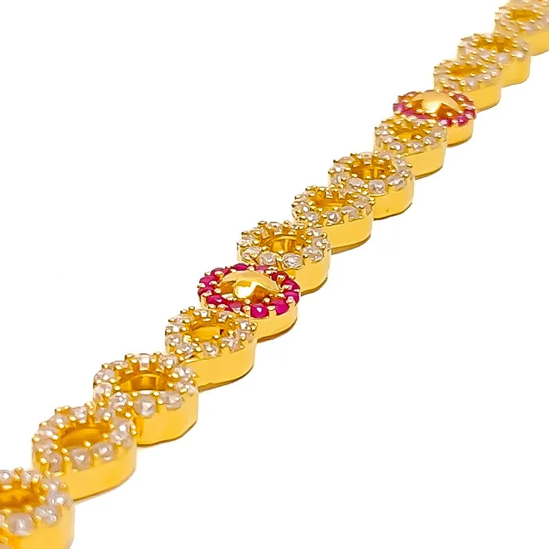 Attractive Dressy 22k Gold CZ Bracelet