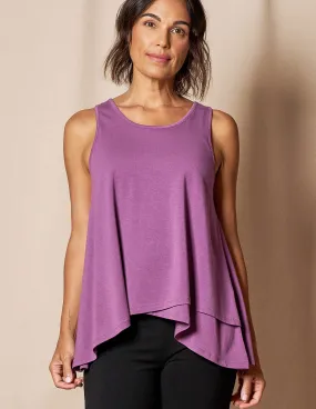 Bamboo / Organic Cotton Layered Tank - Dusty Purple