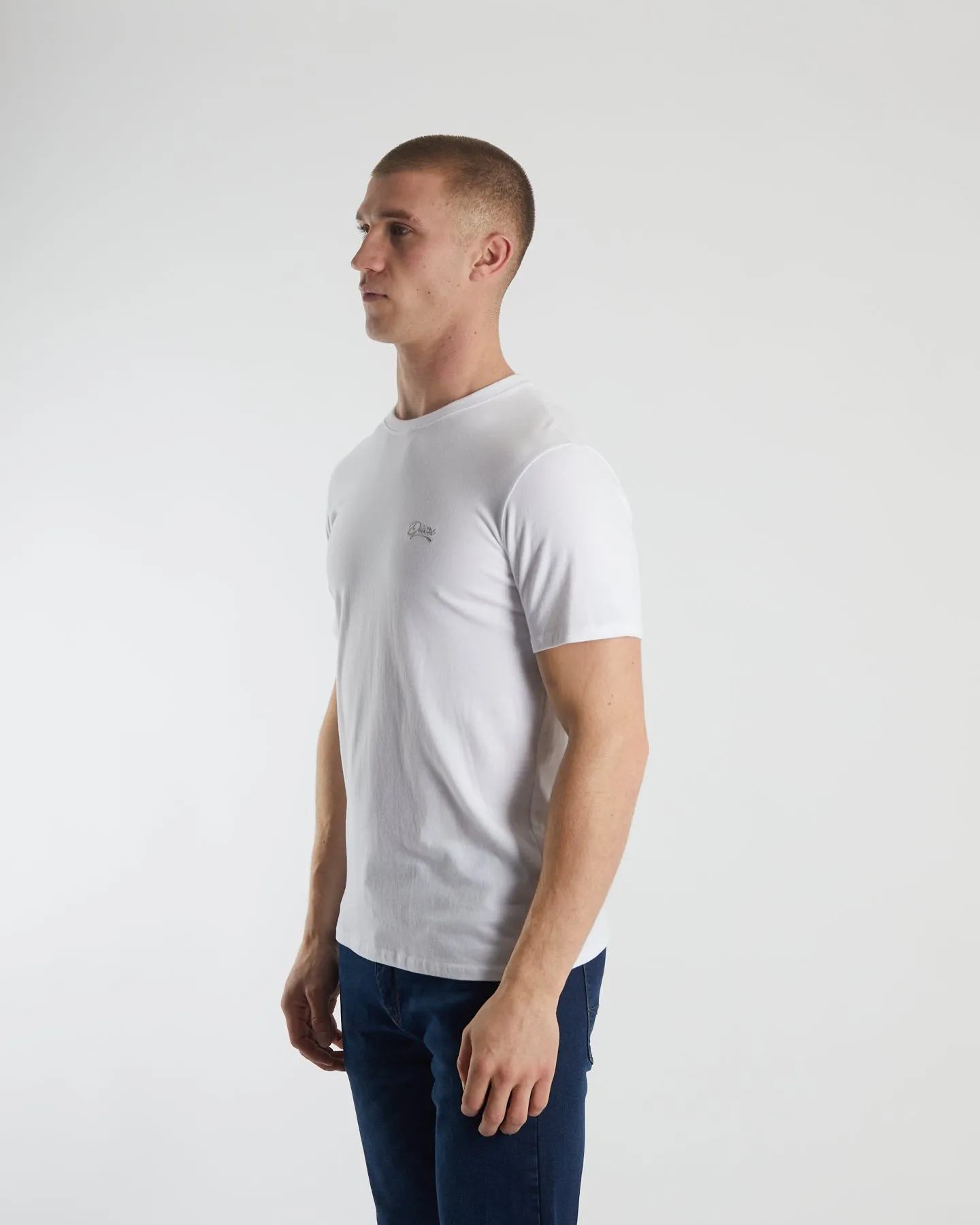 Basic Caden O Neck Tee Optic White