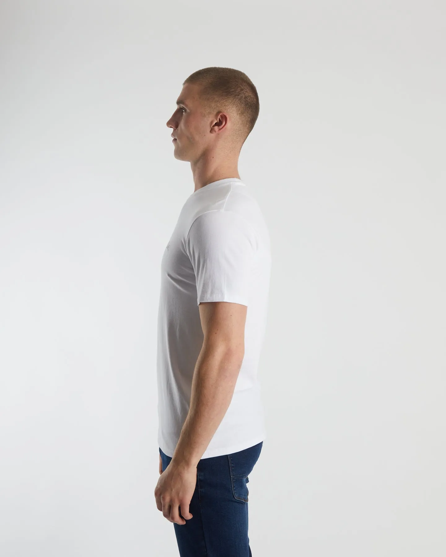 Basic Caden O Neck Tee Optic White