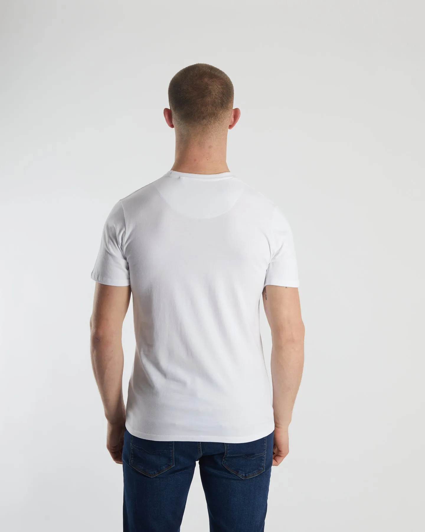 Basic Caden O Neck Tee Optic White