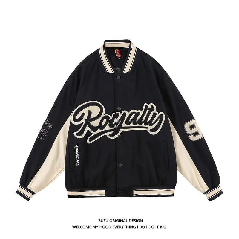 Bear embroidered baseball jacket