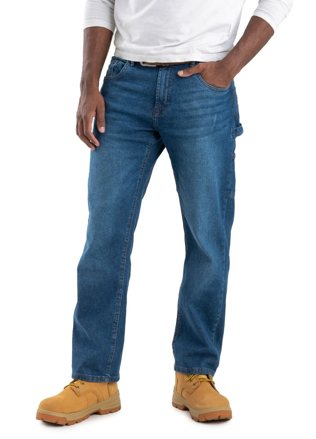 Berne Mens Heritage Relaxed Fit Carpenter Classic Stone Wash 100% Cotton Jeans