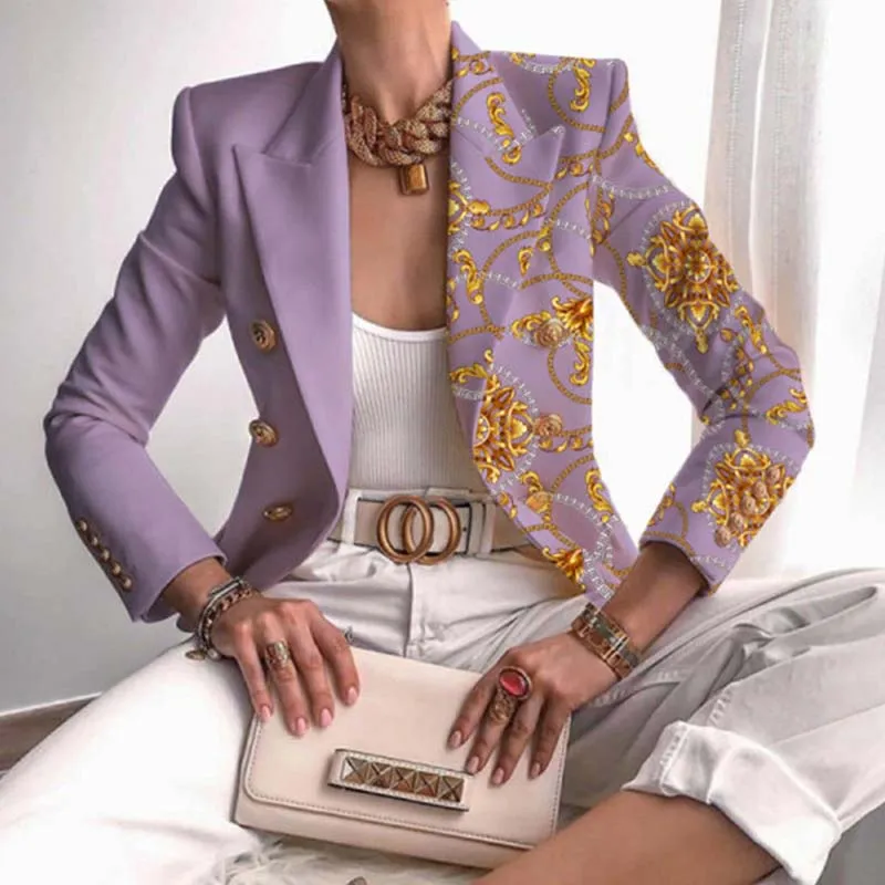 BerriesJam - Autumn Luxury Lilac Blazer Elegant Business Jackets