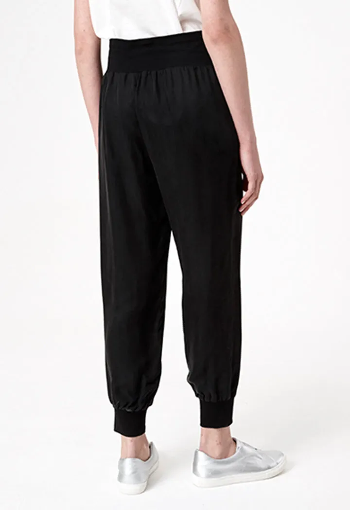 Black Tencel Track Pants