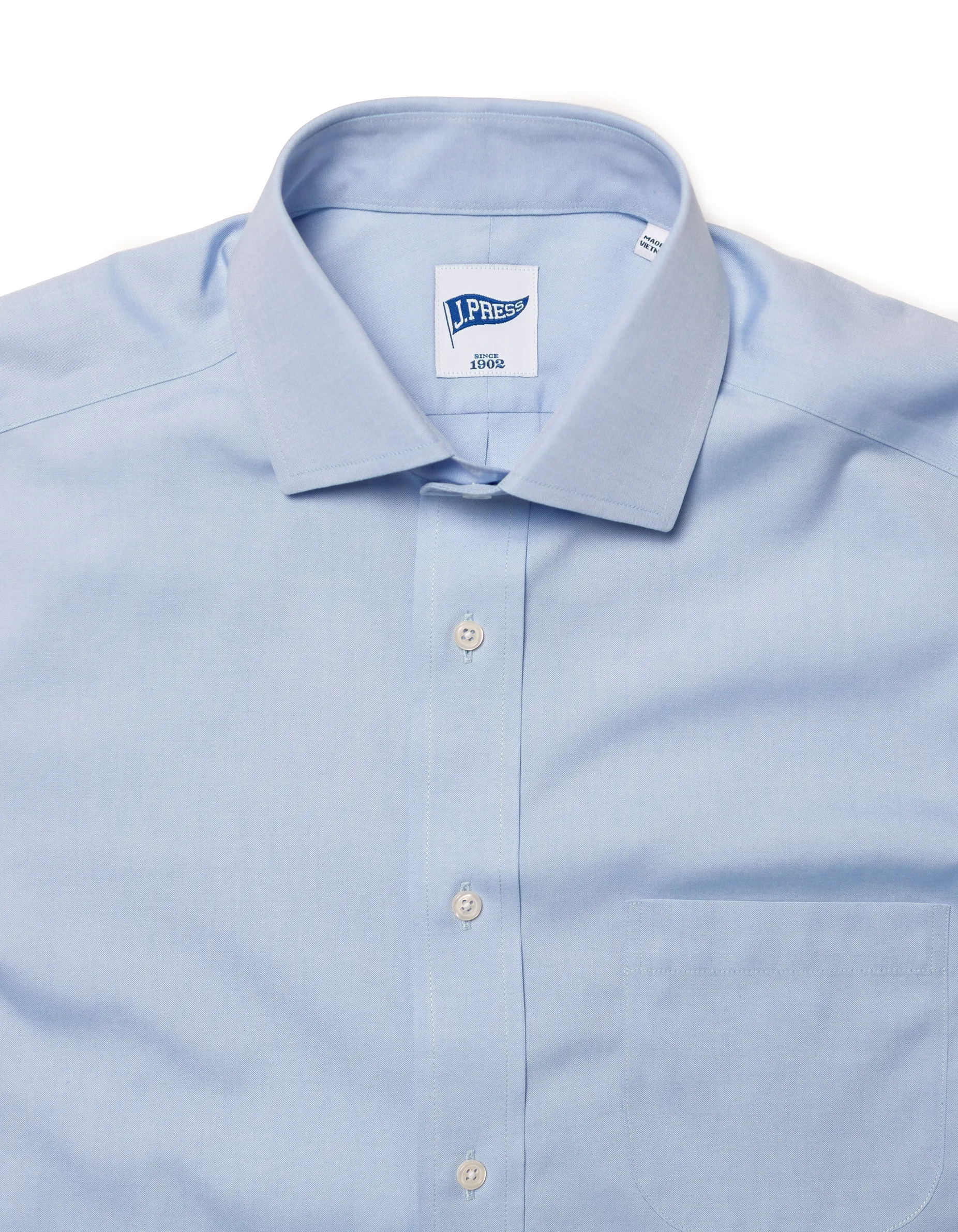 BLUE PINPOINT SPREAD COLLAR SHIRT - TRIM FIT