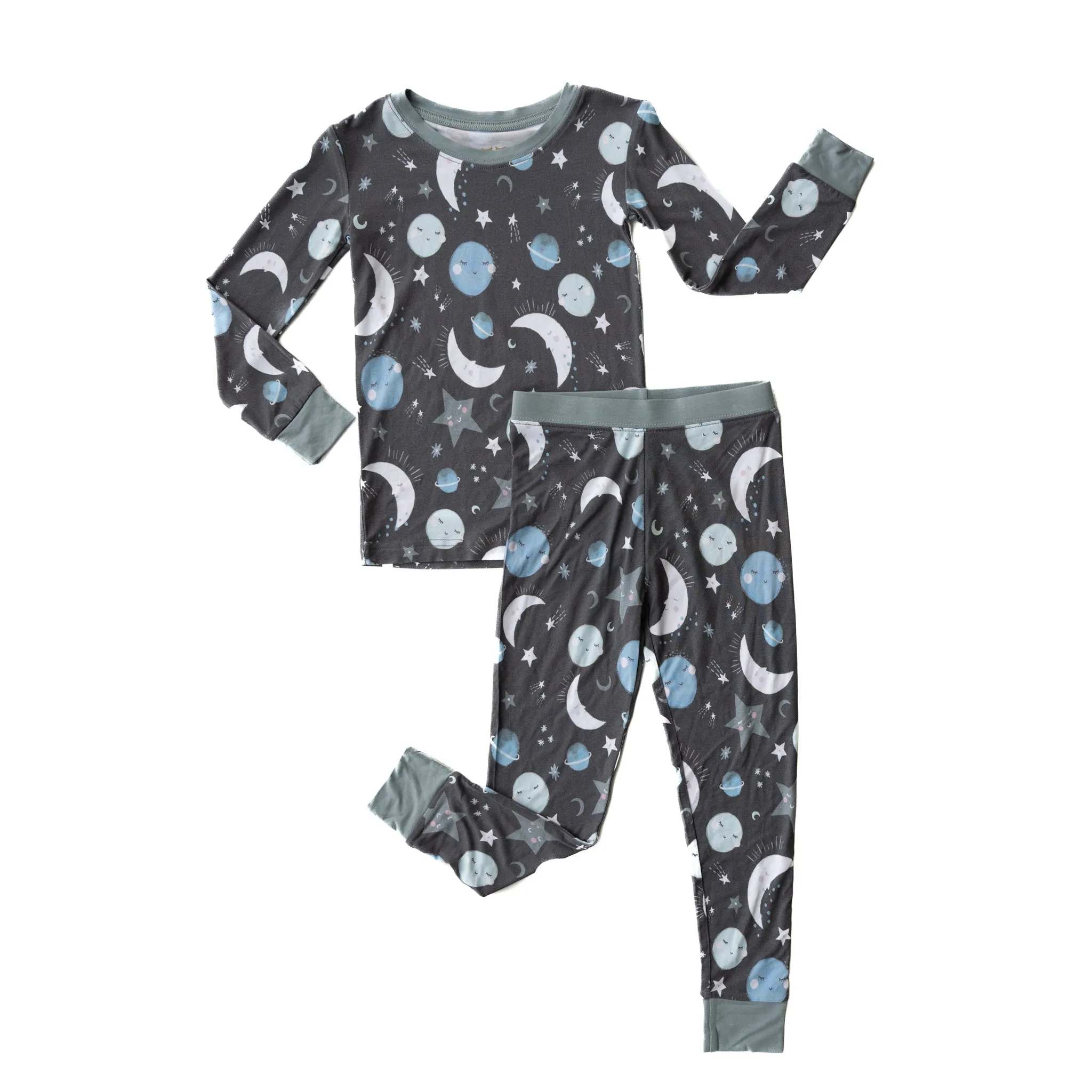 Blue To the Moon & Back Two-Piece Pajama Set