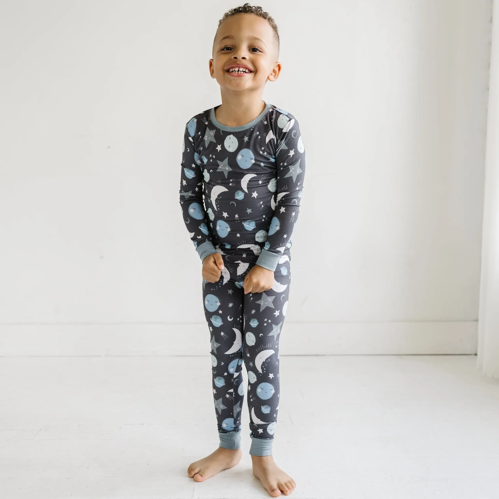 Blue To the Moon & Back Two-Piece Pajama Set