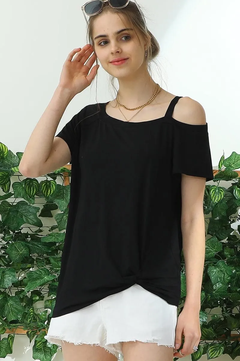 BOAT NECK MODAL SHORT SLEEVE T SHIRT TOP