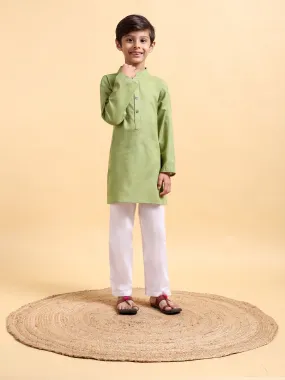 Boys Cotton Linen Kurta & Pajama