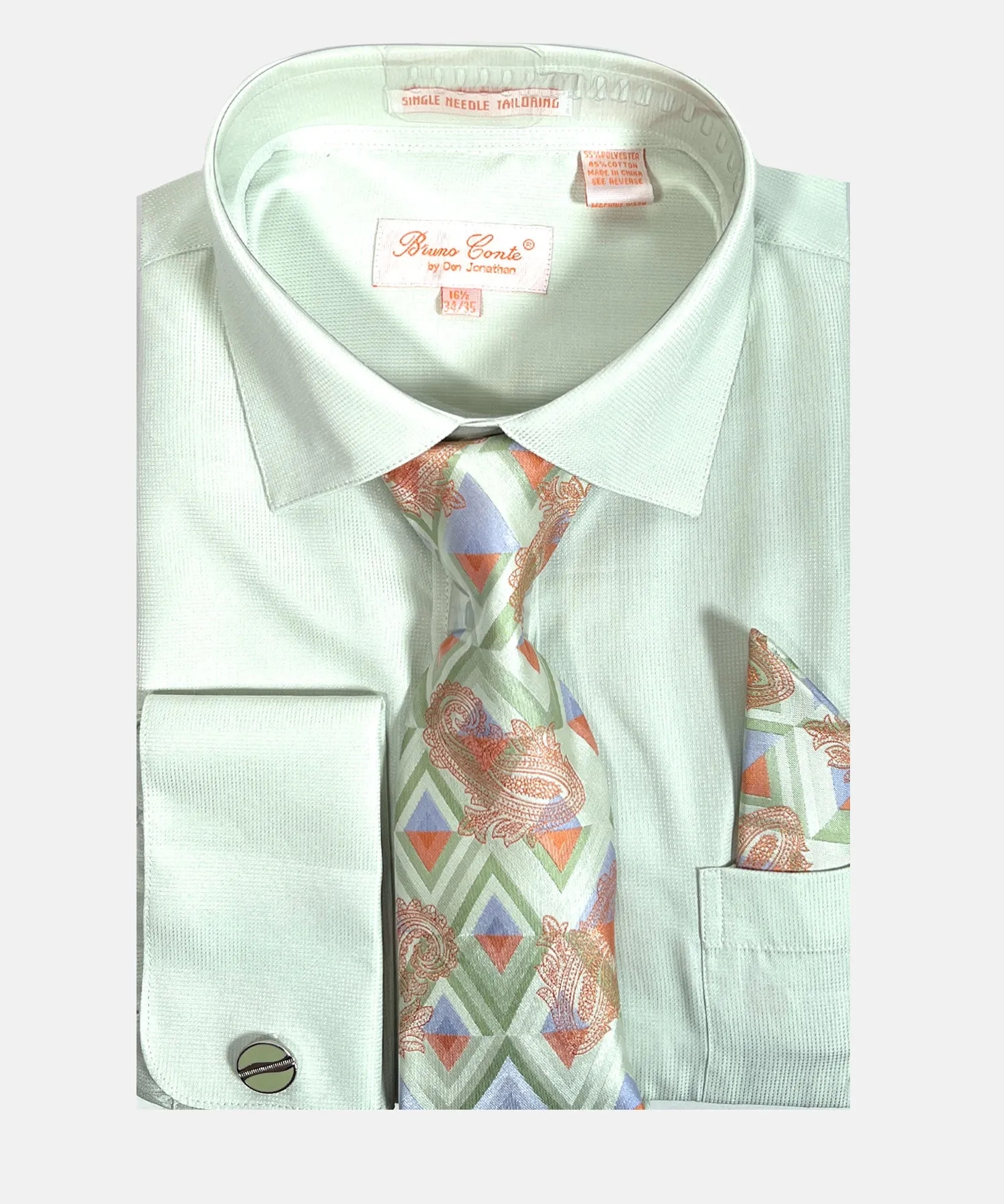 Bruno Conte Check Regular Fit Dress Shirt Combo - Mint