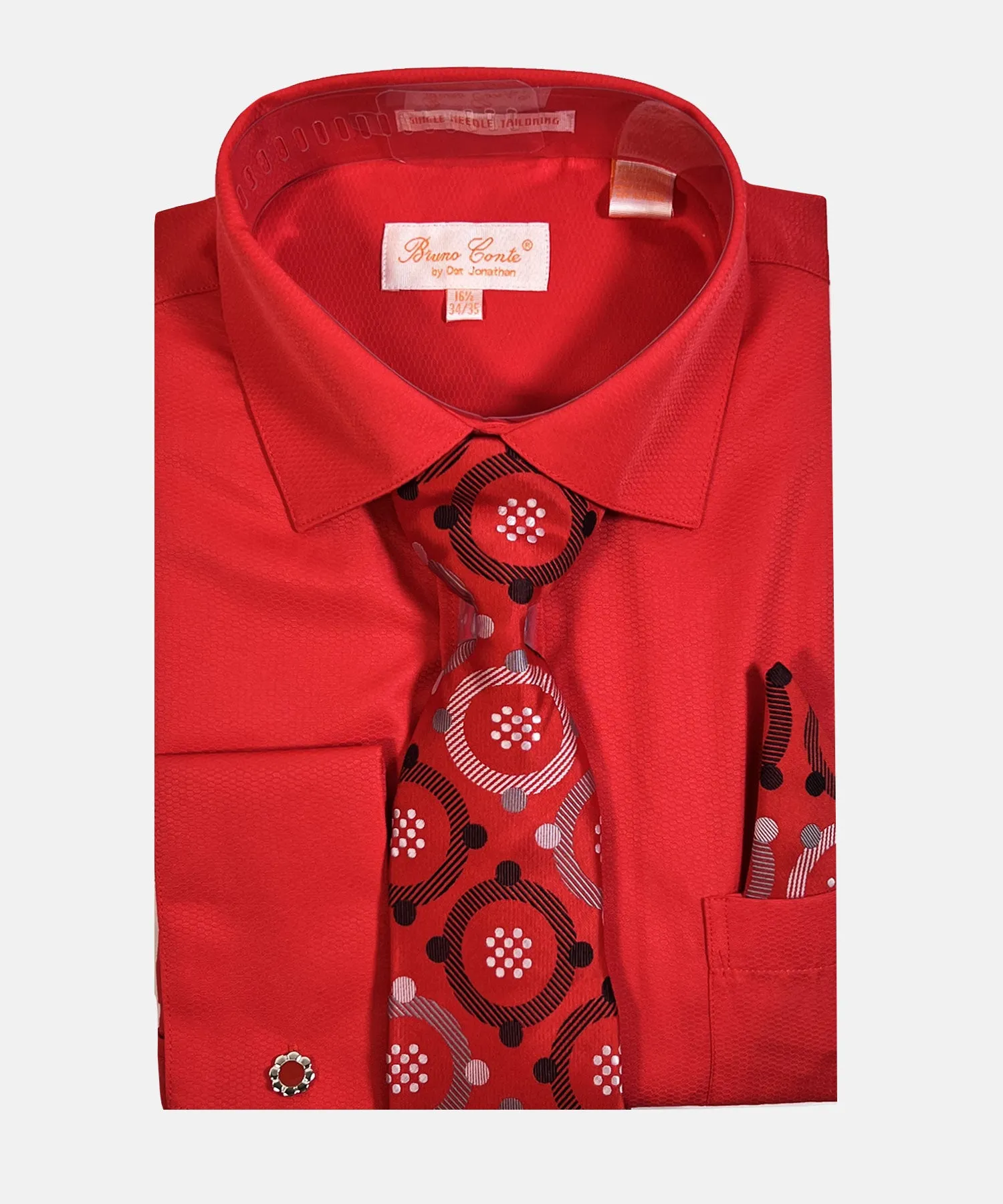 Bruno Conte Check Regular Fit Dress Shirt Combo - Red