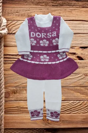 C1252 DORSA WHITE WITH MAROON 4PCS WOOLEN SUIT