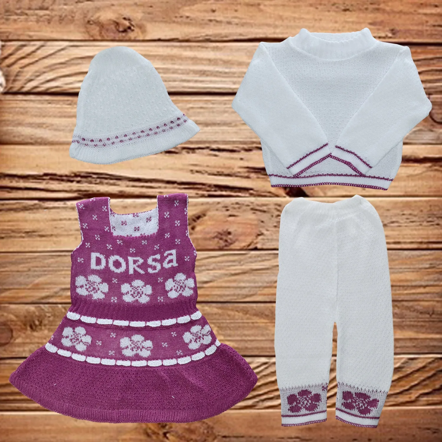 C1252 DORSA WHITE WITH MAROON 4PCS WOOLEN SUIT