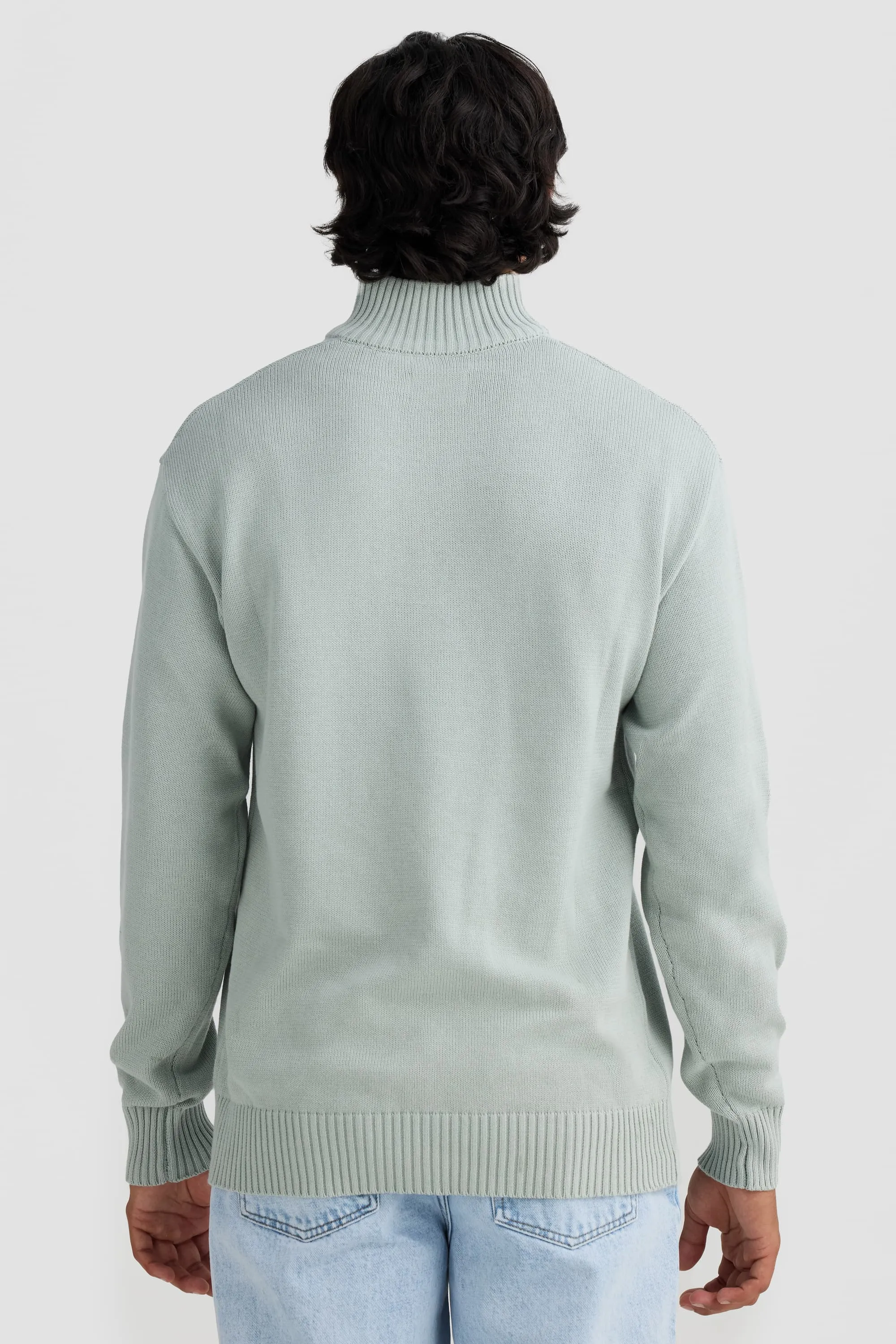 Campbell Knit Quarter Zip Sage