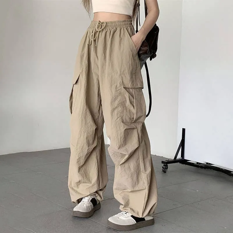 CASUAL ELASTIC WAIST WIDE LEG STRAIGHT LEG PANTS_CWBLP0768