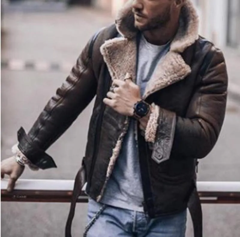 Casual Padded Leather Men's Coats