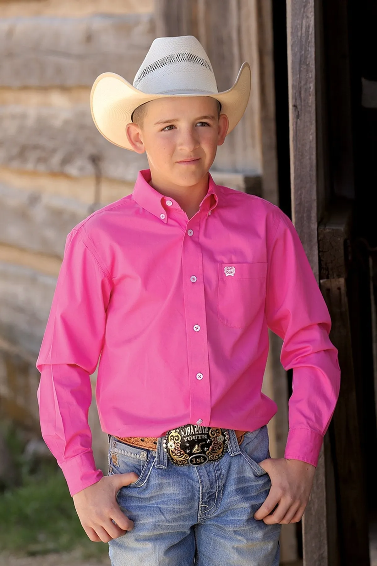 Cinch Boys Long Sleeve Solid Twill Button Down Style MTW7060026