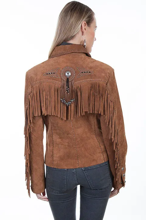 Cinnamon Fringe & Beaded Suede Jacket at Bourbon Cowgirl