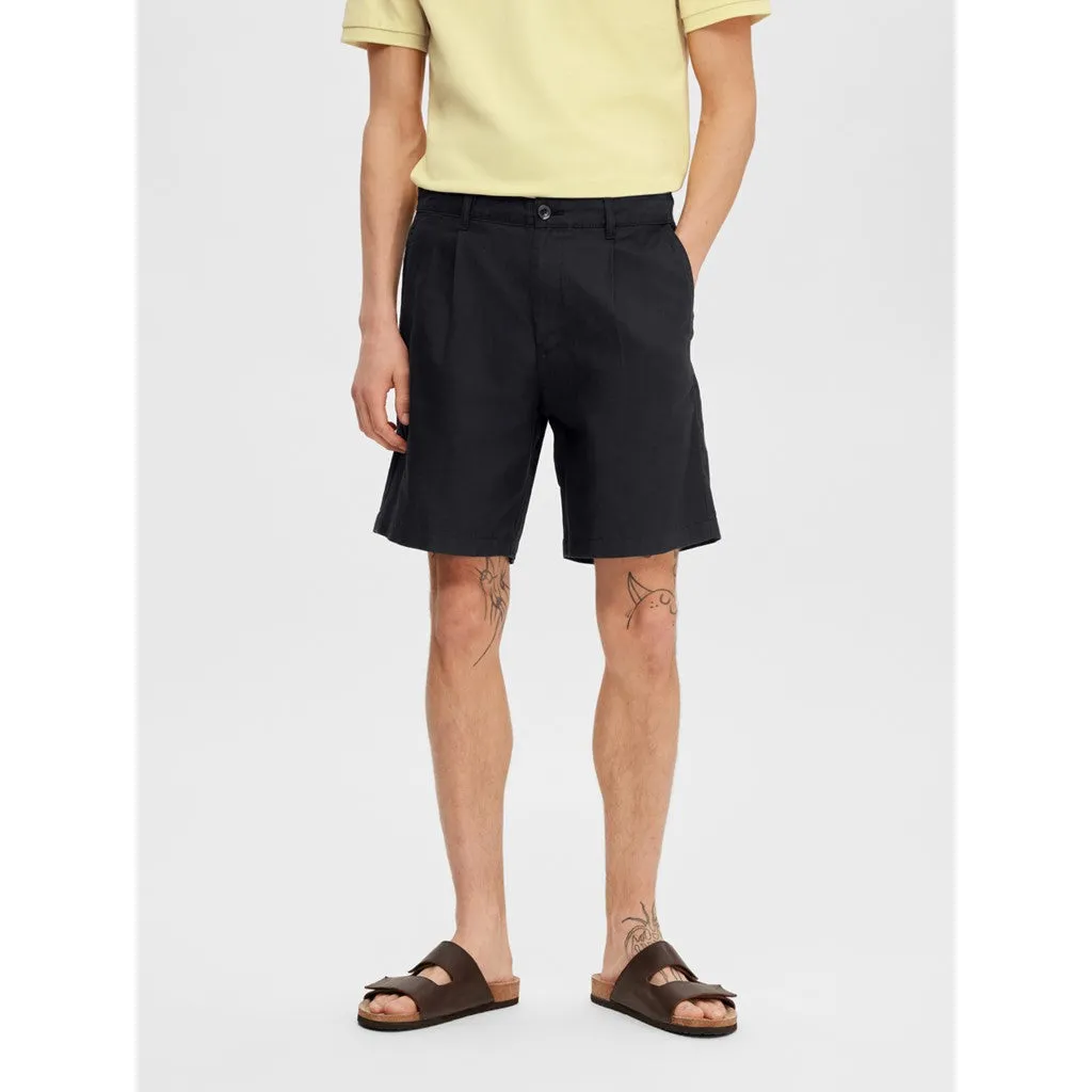 COMFORT-JONES LINEN SHORTS  -black