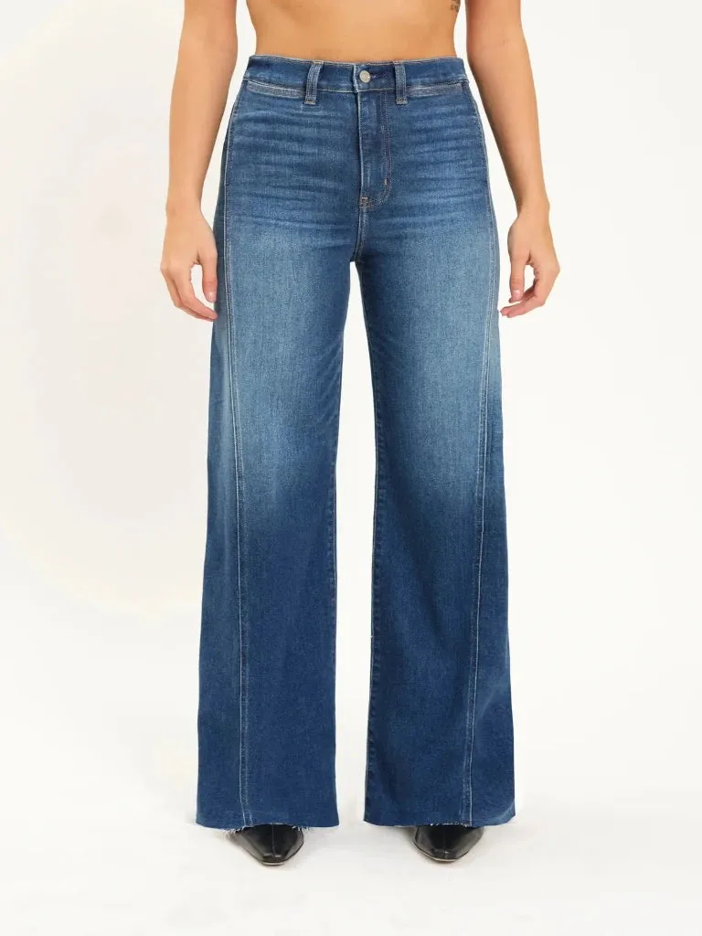 Daze Denim Far Out Seam Wide Leg in Waterfall