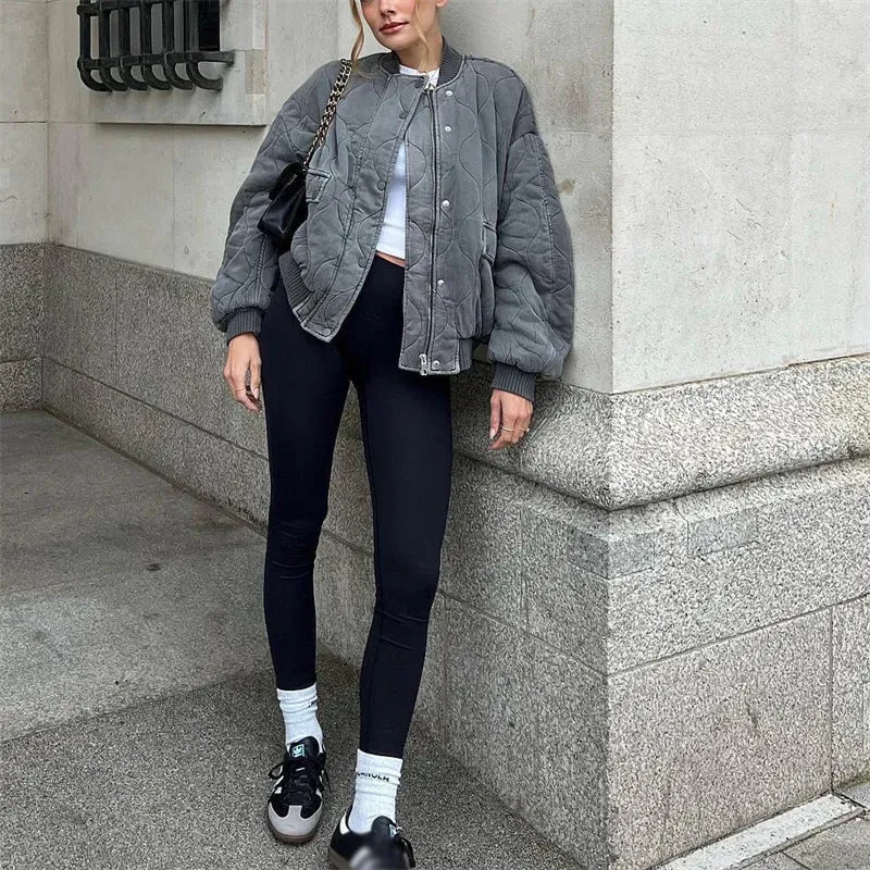 Fashion Oversized Thick Warm Casual Winter Girls Cotton 2024 Bomber Female High Street Loose Outwear Jacket