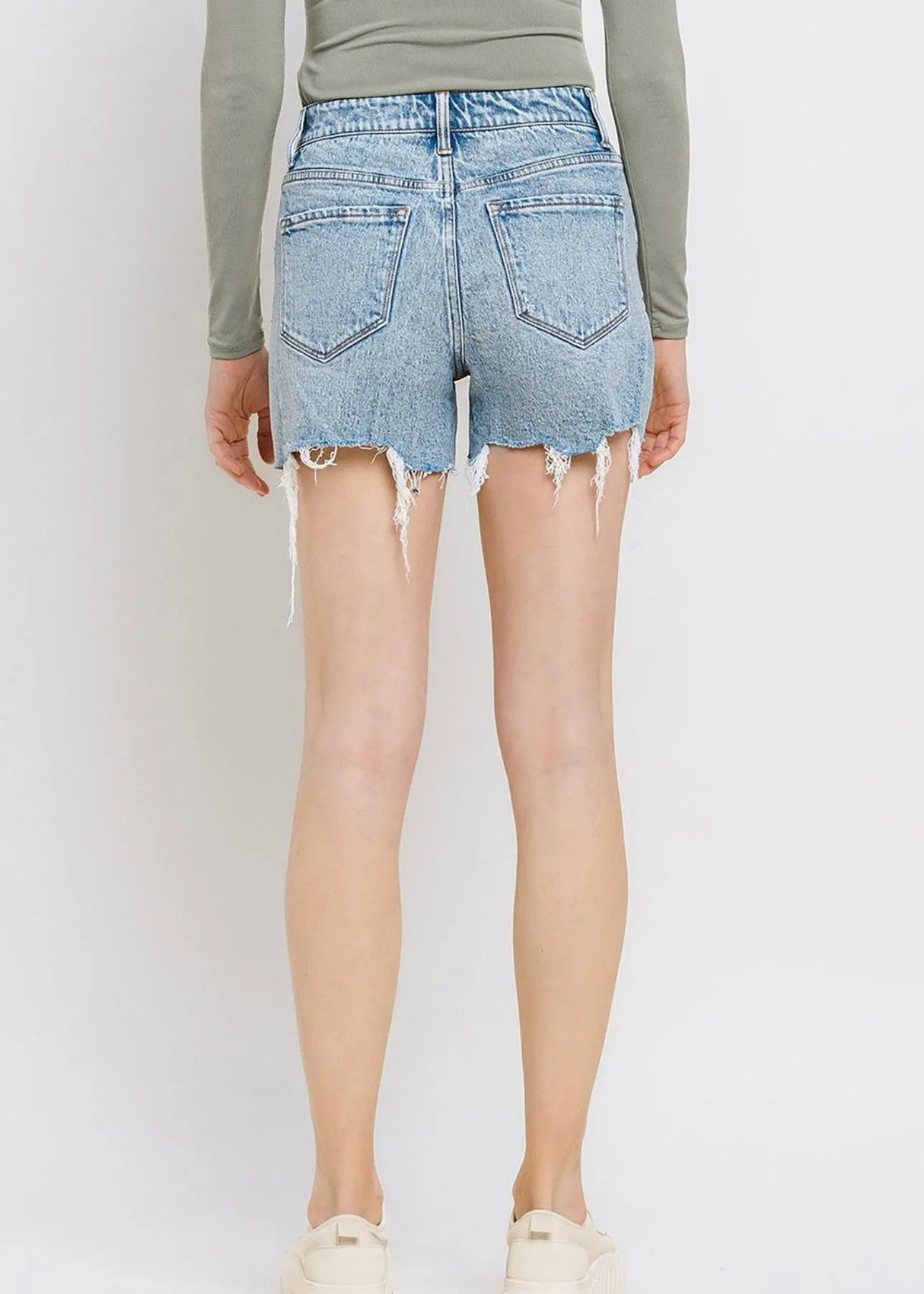 FINAL SALE - Vervet Rebecca High Rise Destructed Moon Goddess Shorts