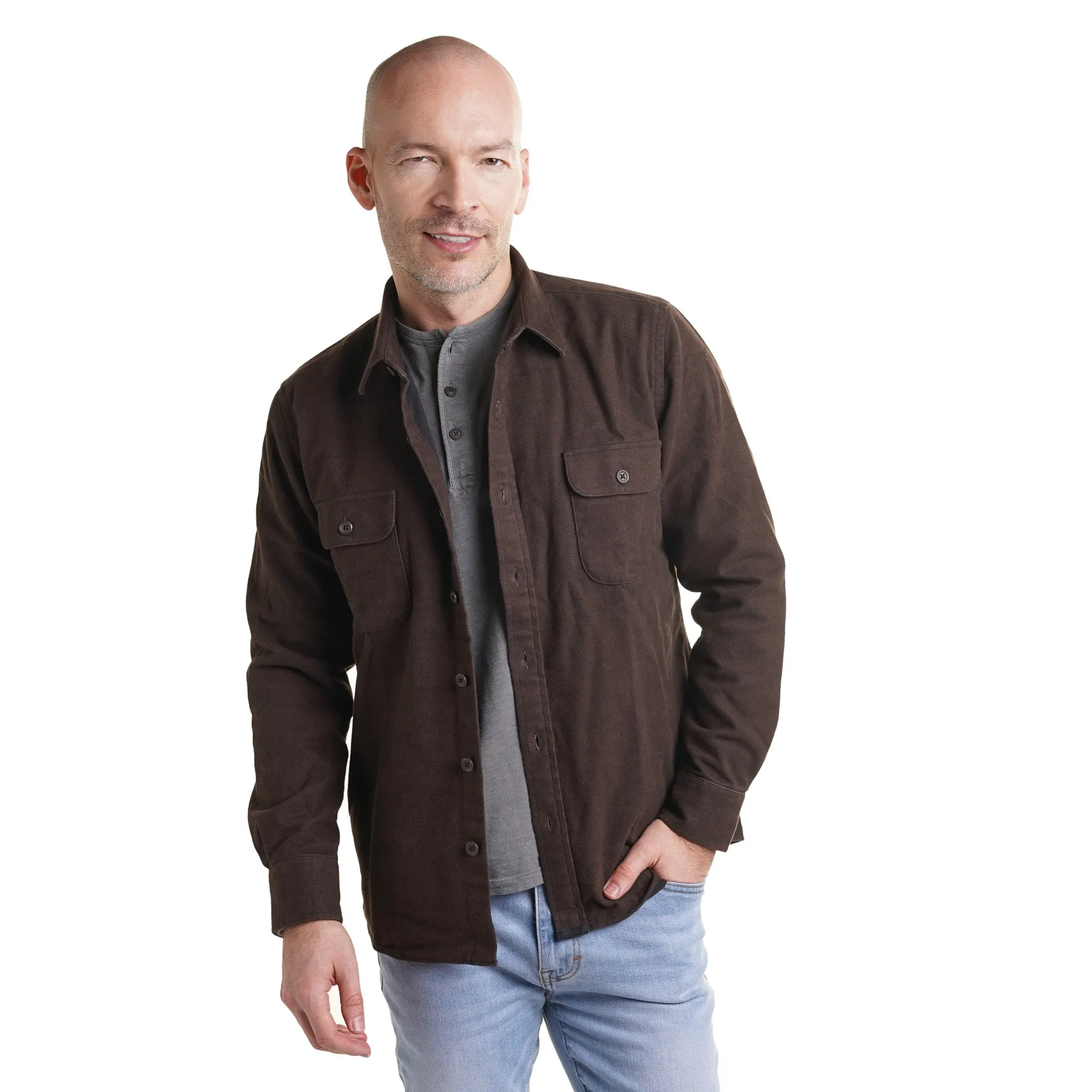 Flannel Shirt Jackets - Brown