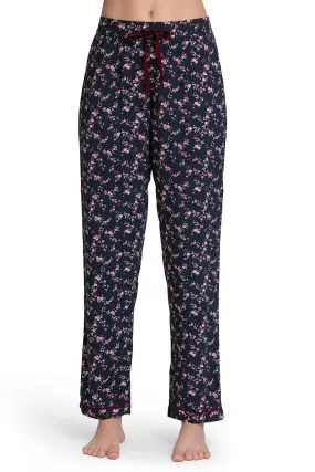 Full Length Pyjama Bottom - Floral Pr Navy