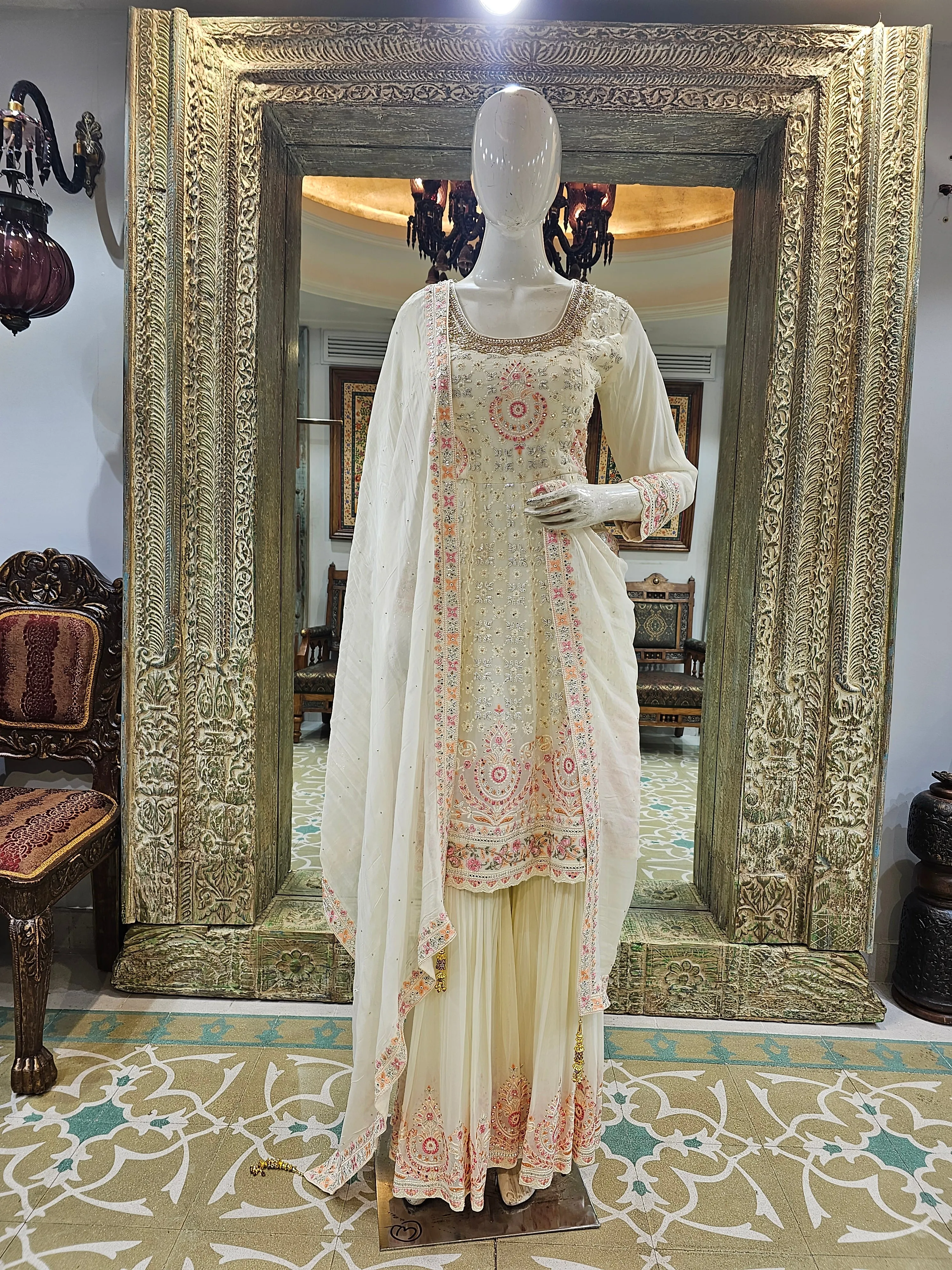 Georgette Shirt with Sharara