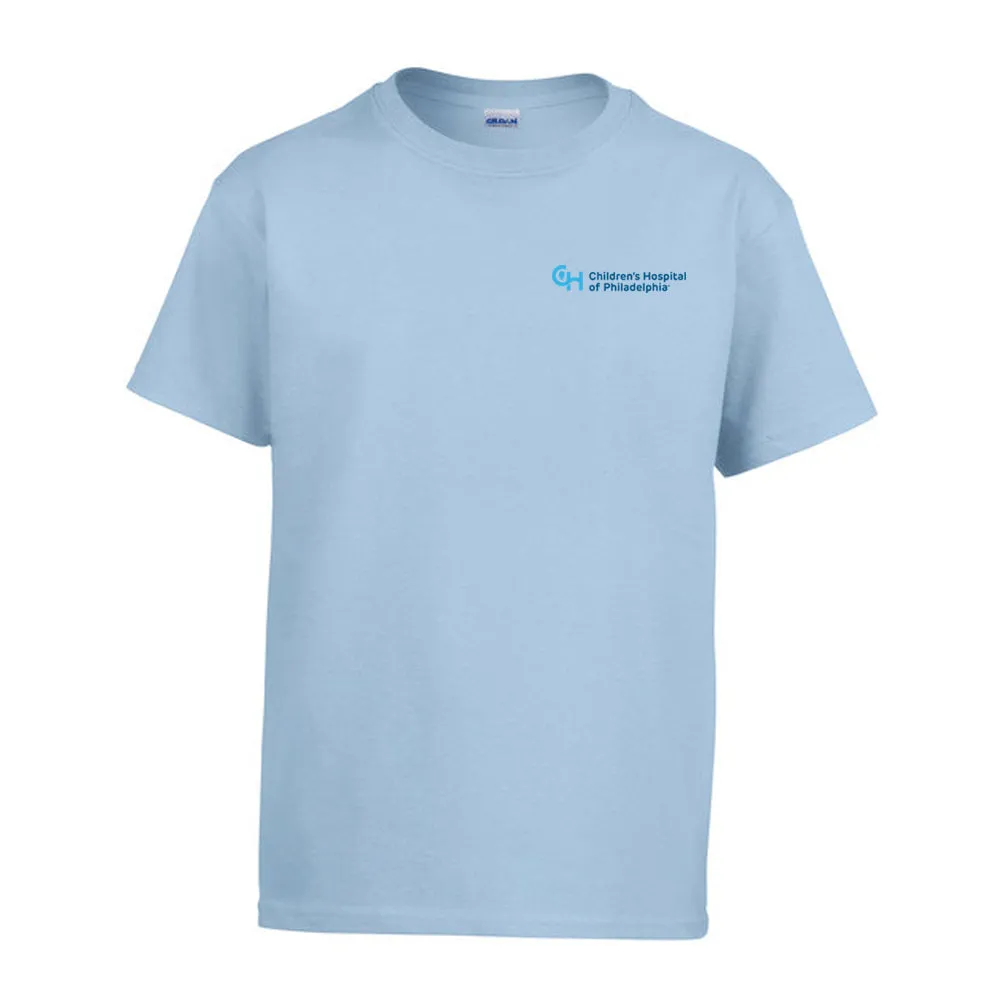 Gildan Youth Ultra Cotton T-Shirt with Light Blue Logo