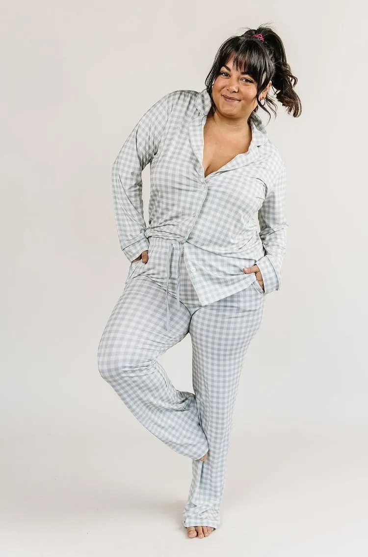 Gingham Pajama Set - Sage