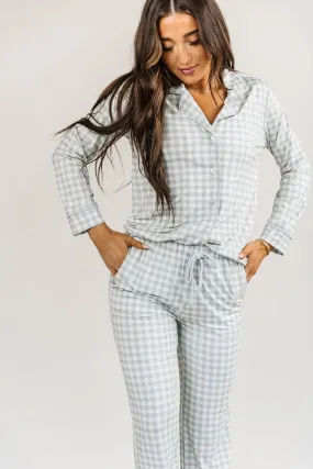 Gingham Pajama Set - Sage