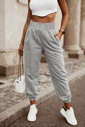 Gray high waist cuffed jogger