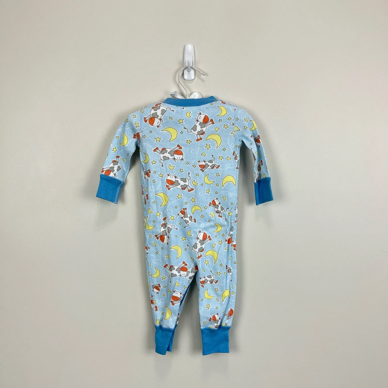 Hanna Andersson Blue Cow Jumping Over the Moon Pajamas 60 cm (6-9 Months)