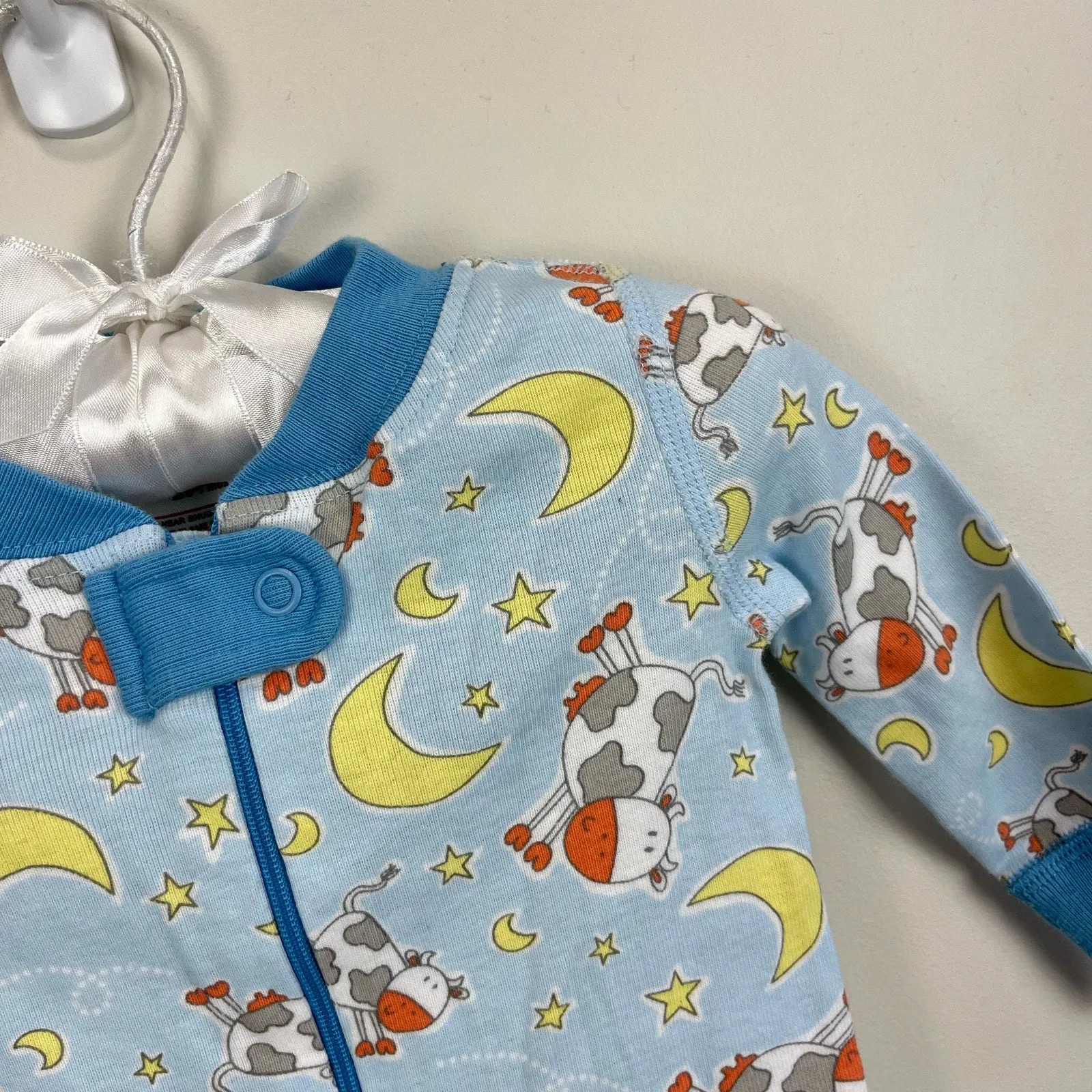 Hanna Andersson Blue Cow Jumping Over the Moon Pajamas 60 cm (6-9 Months)