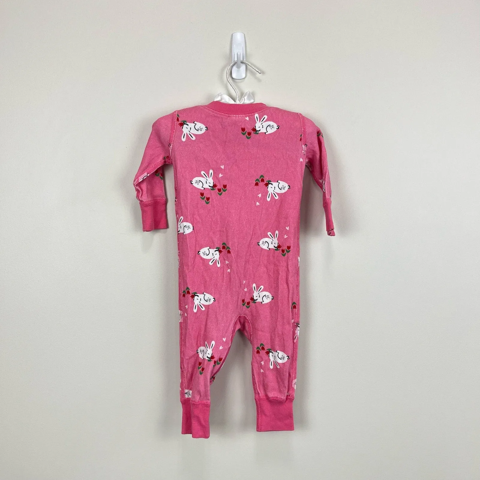 Hanna Andersson Pink Bunny Rabbit PJs 60 cm 6-9 Months