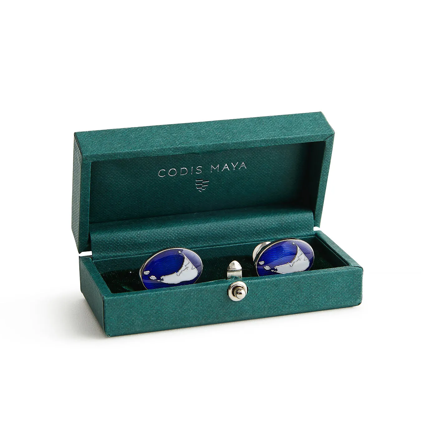 Island Cufflinks - Navy with White Island