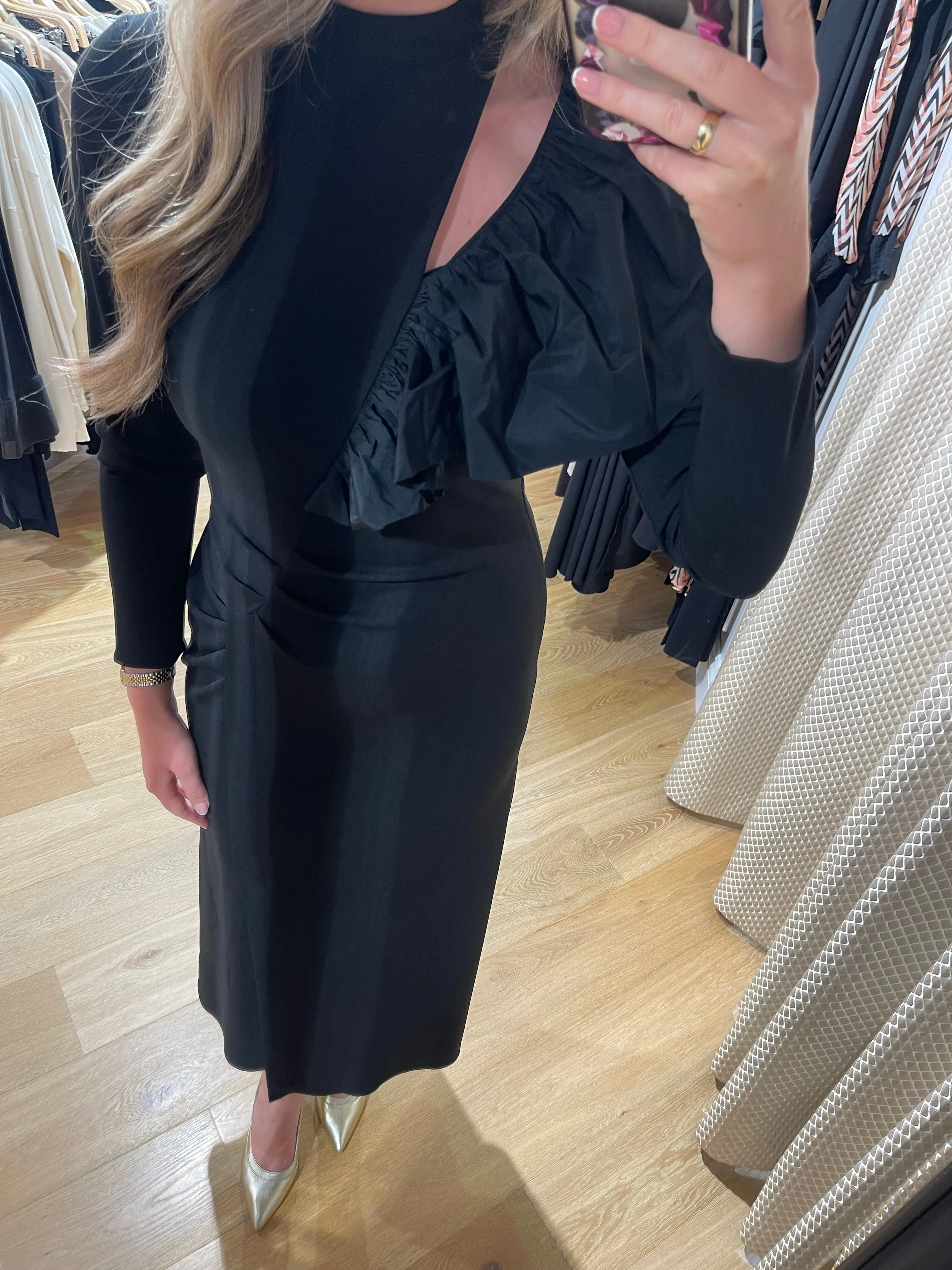 Kameya Black Ruched Dress