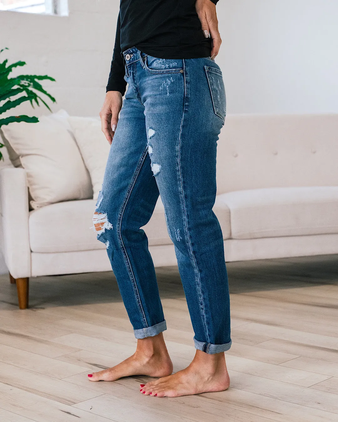 KanCan Recognize Anywhere Distressed Boyfriend Jeans