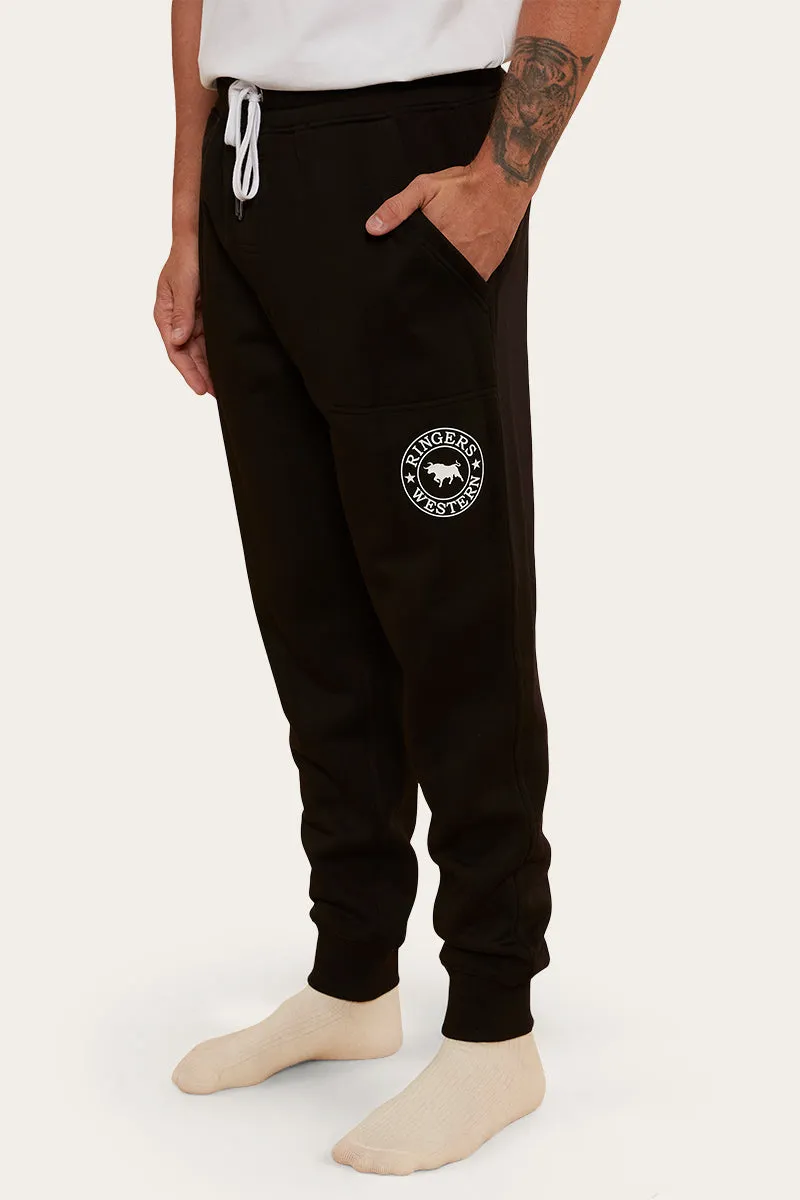 Kansas Mens Trackpants - Black/White