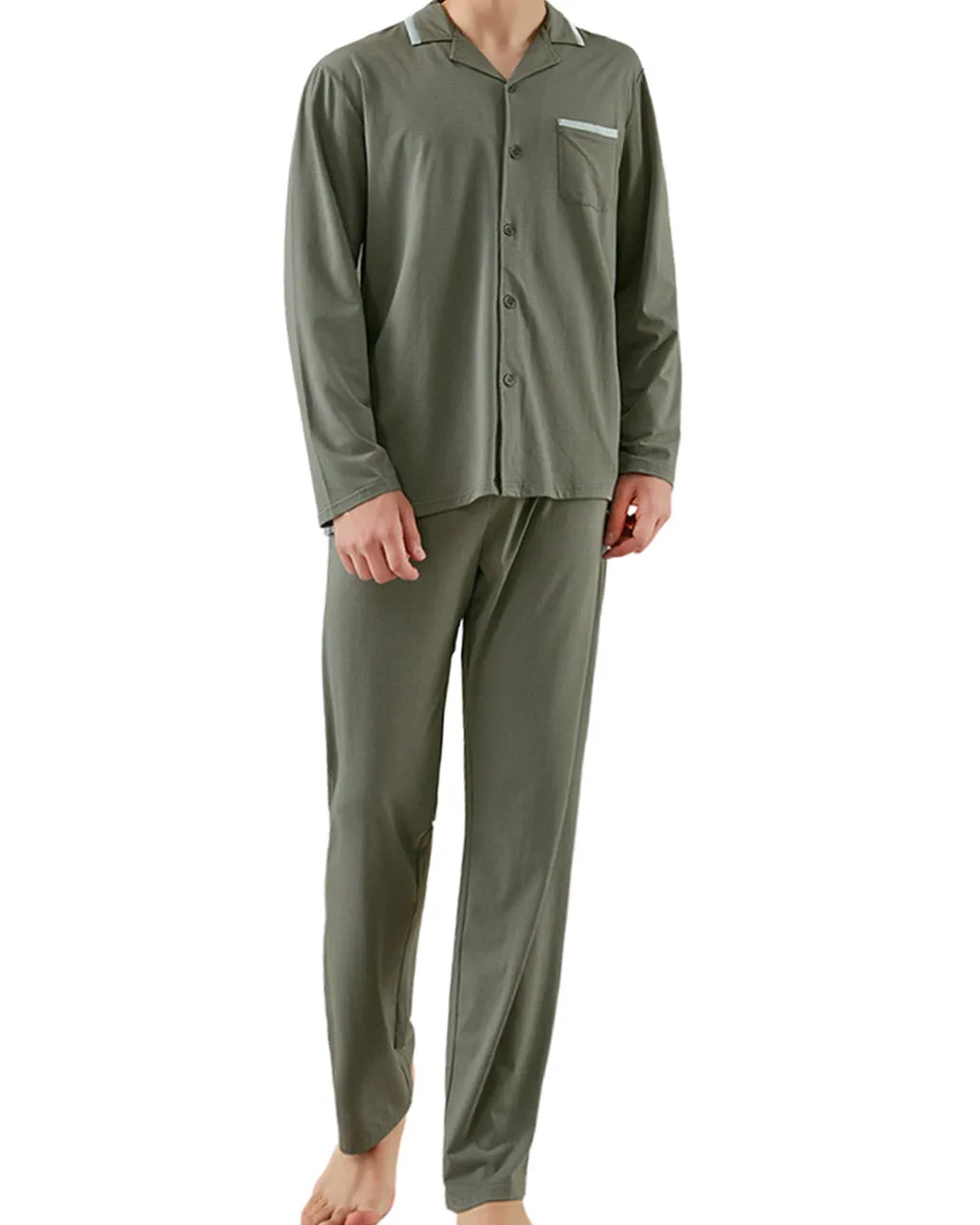 Khaki Mens Pajamas from Bamboo and Organic Cotton